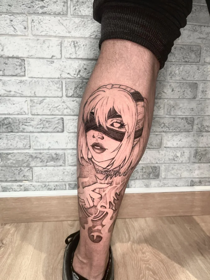 tatuaje de chica anime